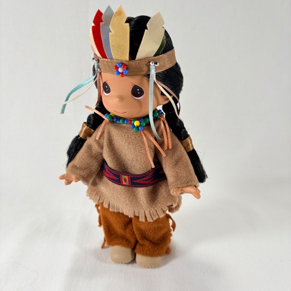 Vintage 2000 Precious Moments Native American Girl Vinyl Doll 7"‎ HTF